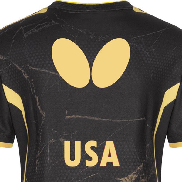 Butterfly Table Tennis 2024 Team USA Lady Shirt - Black - Close-Up